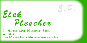 elek plescher business card